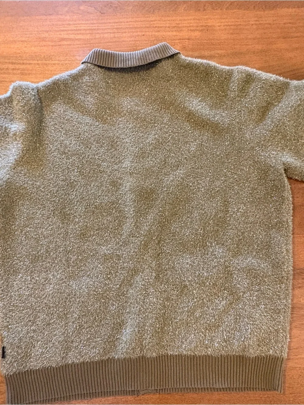 Men's Olive Green and silver Textured Button-Up Sweater Cardigan NWOT